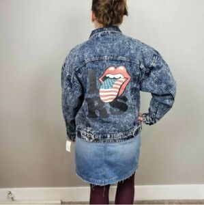 The Rolling Stones Womens Small Denim Trucker Jacket